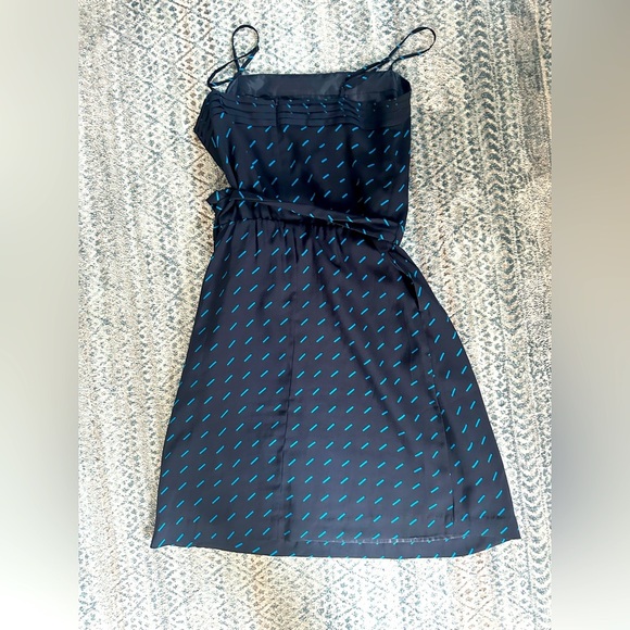 Navy Blue Midi Dress with Light Blue Accents - Picture 2 of 2